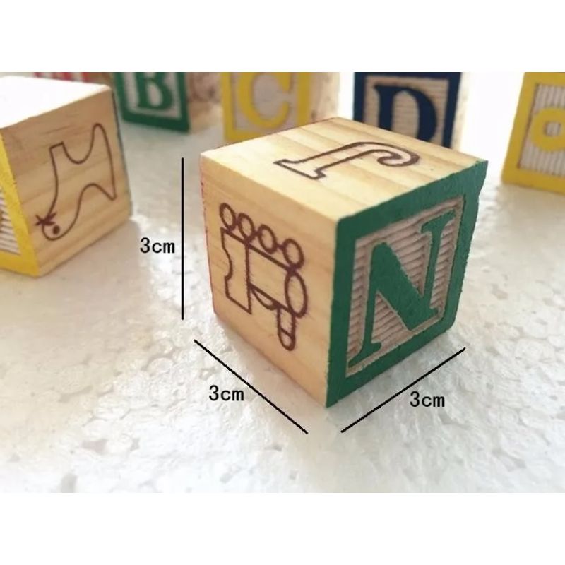 GENERICO - Cubo De Madera 48 Piezas Juguete Didáctico Letras Y Numero