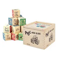 GENERICO - Cubo De Madera 48 Piezas Juguete Didáctico Letras Y Numero