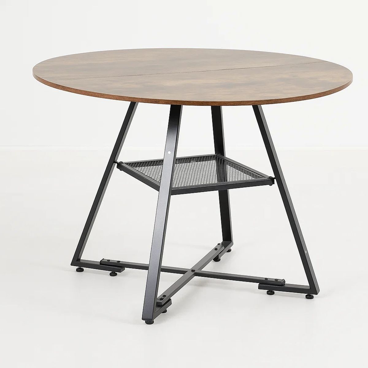 KLIK - Mesa de Comedor Redonda Estilo Industrial Törn - Café