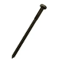 TUHAUS - Tornillo Hexagonal Tirafondo Negro 1/4 X 4 Pulgadas - 100 U