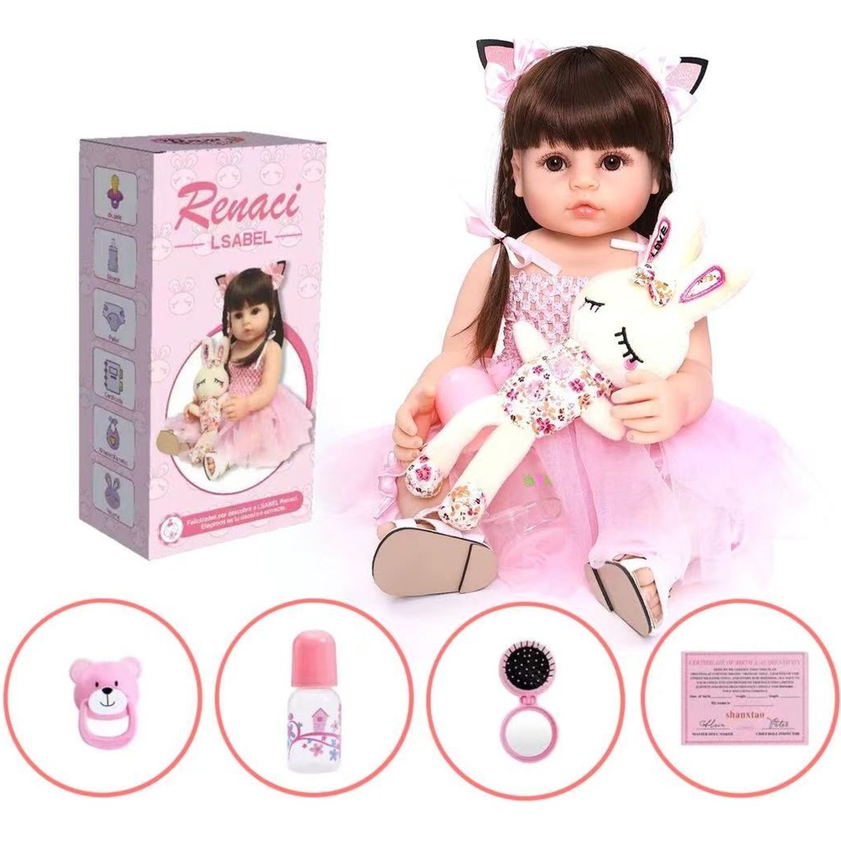 LSABEL RENACI - Muñeca Reborn Bebé Realista De Silicona Lavable
