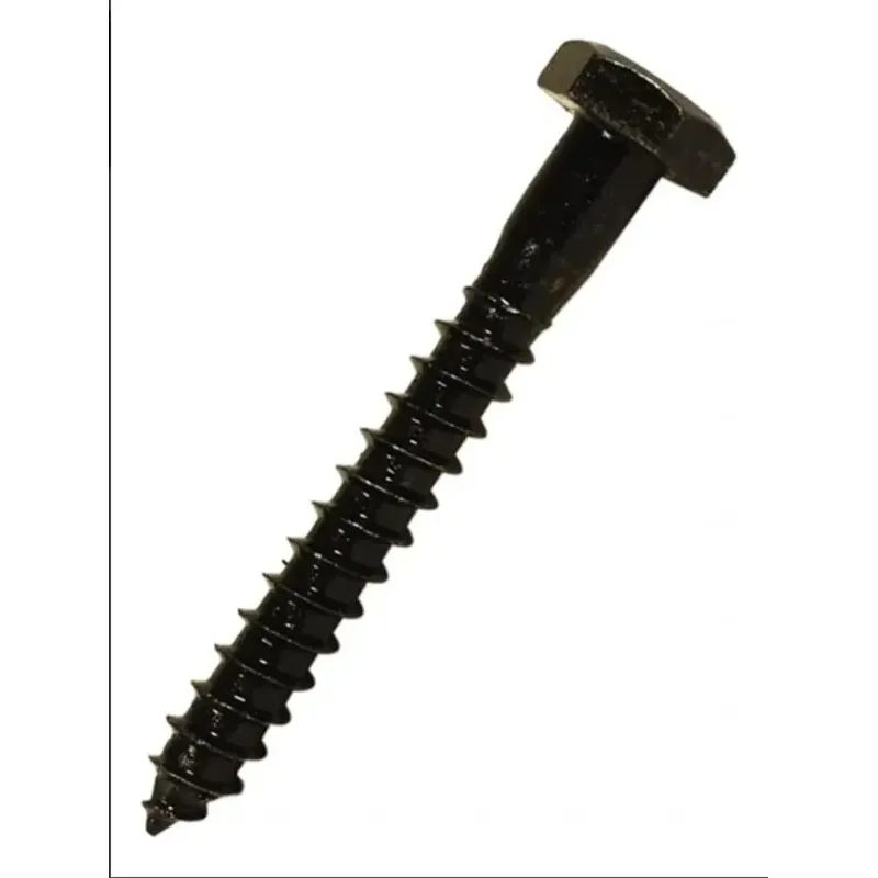 TUHAUS - Tornillo Hexagonal Tirafondo Negro 1/4 X 1 1/2 Pulgadas - 100 U