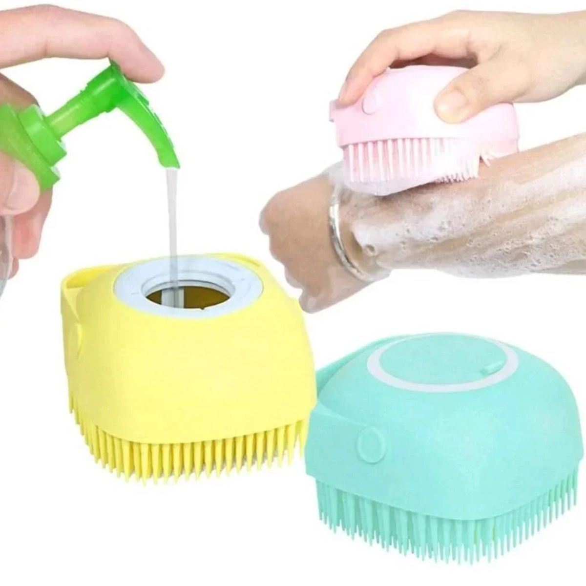 GENERICO - Cepillo Masajeador Corporal Para Ducha Con Dispensador De Jabón