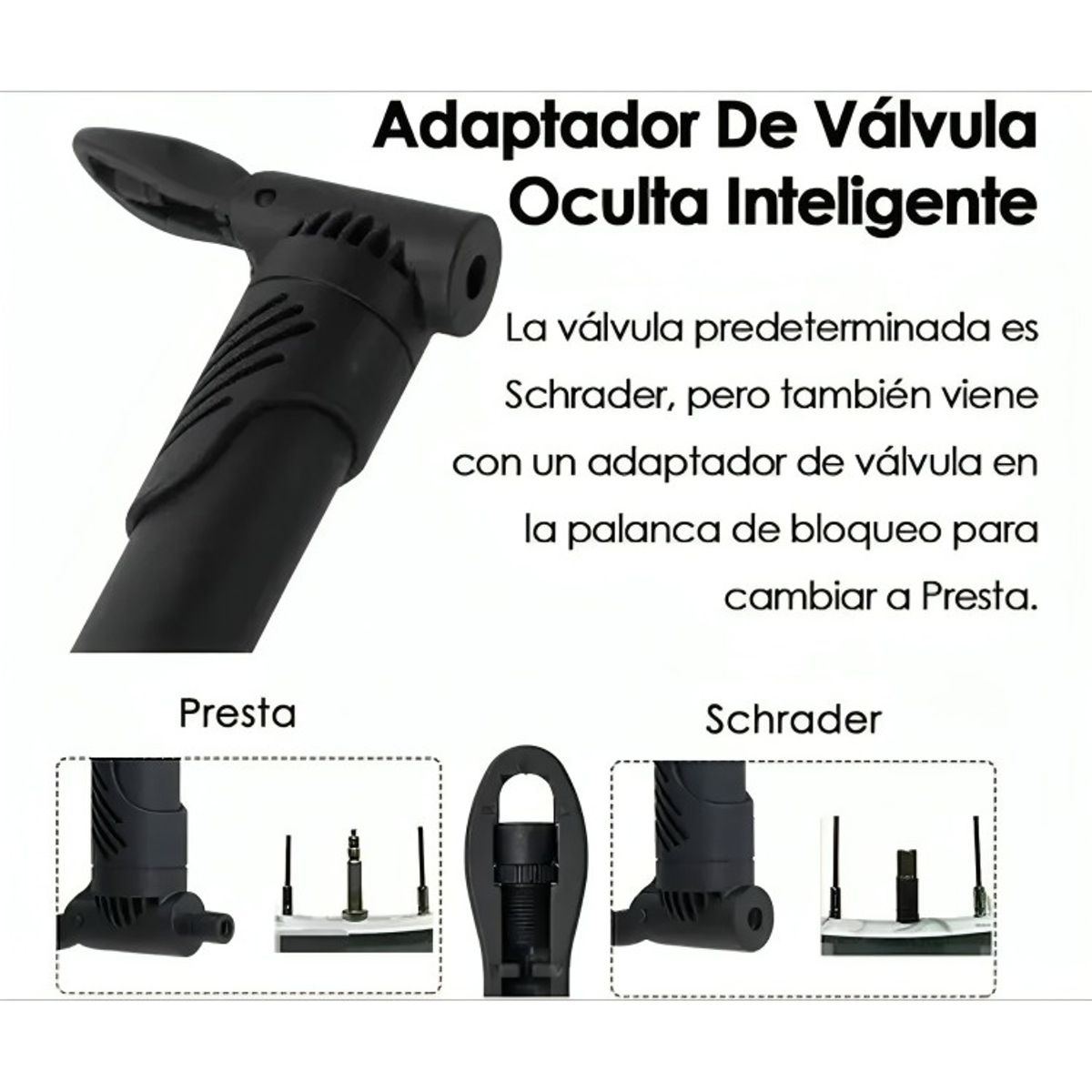 GENERICO - Set Bombín Inflador Manual Para Bicicleta 120 Psi