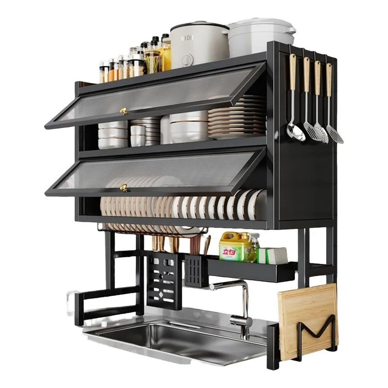 GENERICO - Escurridor Secador Loza Platos 3 Niveles Organizador 85cm Negro