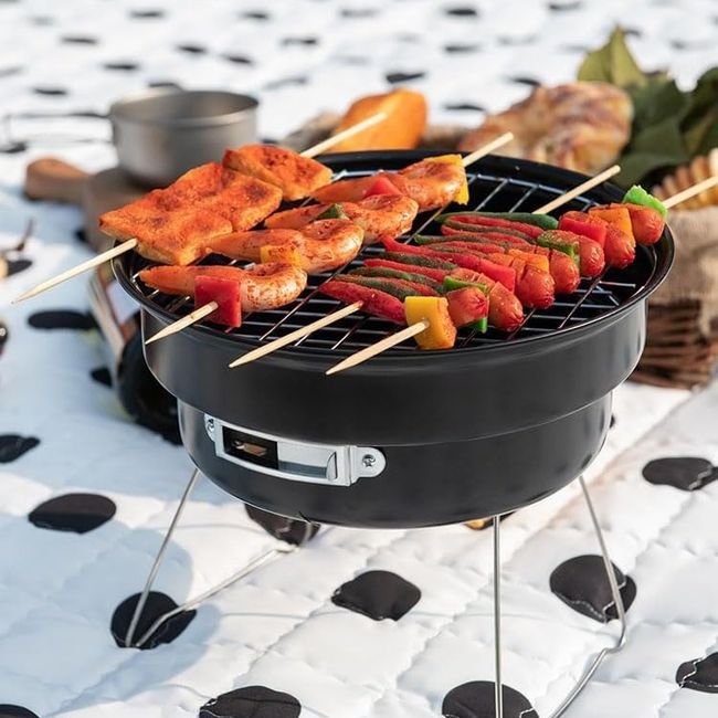 HOME NEAT - Barbacoa redonda portátil de 25 cm