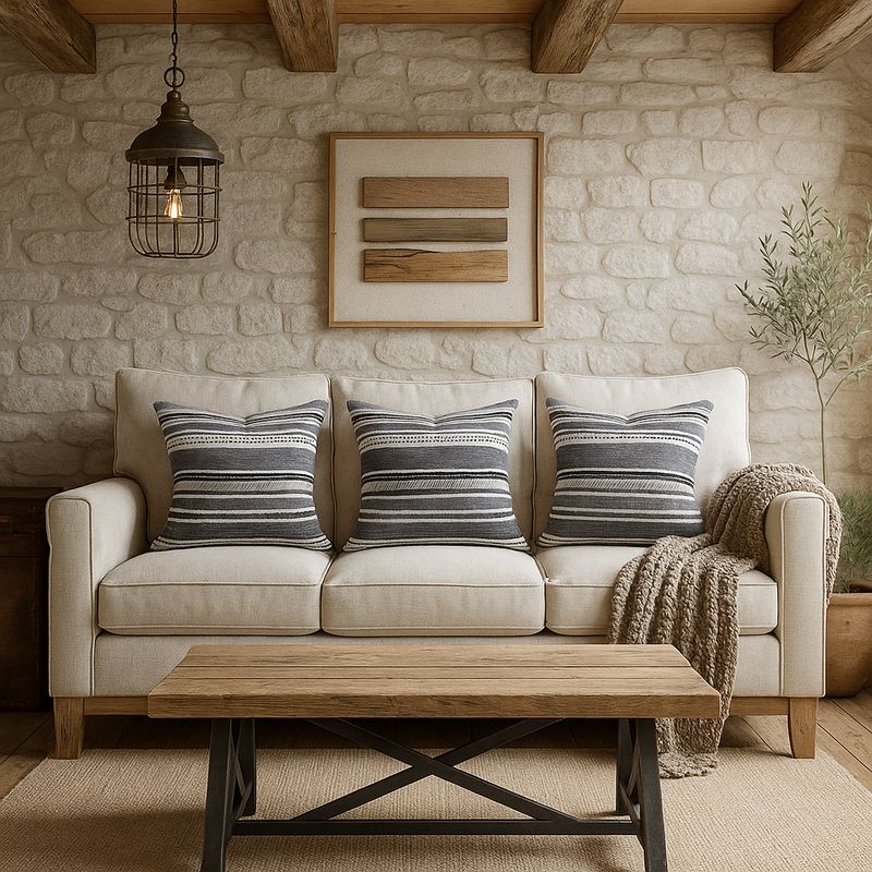 ARMONIA - 3 fundas cojín chenille gris diseño chic living 759