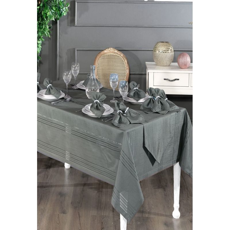 MROTTO - Mantel Rectangular Antimanchas Gris 160x220 cm