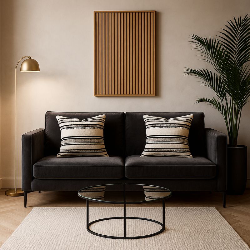 ARMONIA - Set x2 fundas chenille beige tacto suave casa 759