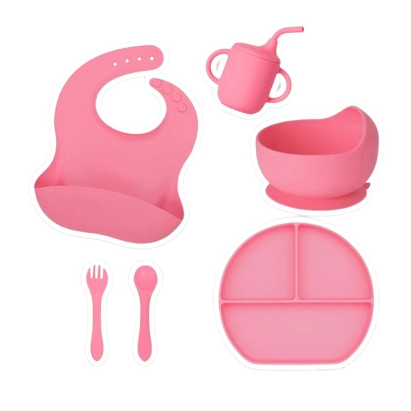 GENERICO - Set de Alimentación de Silicona Antideslizante 6 Piezas