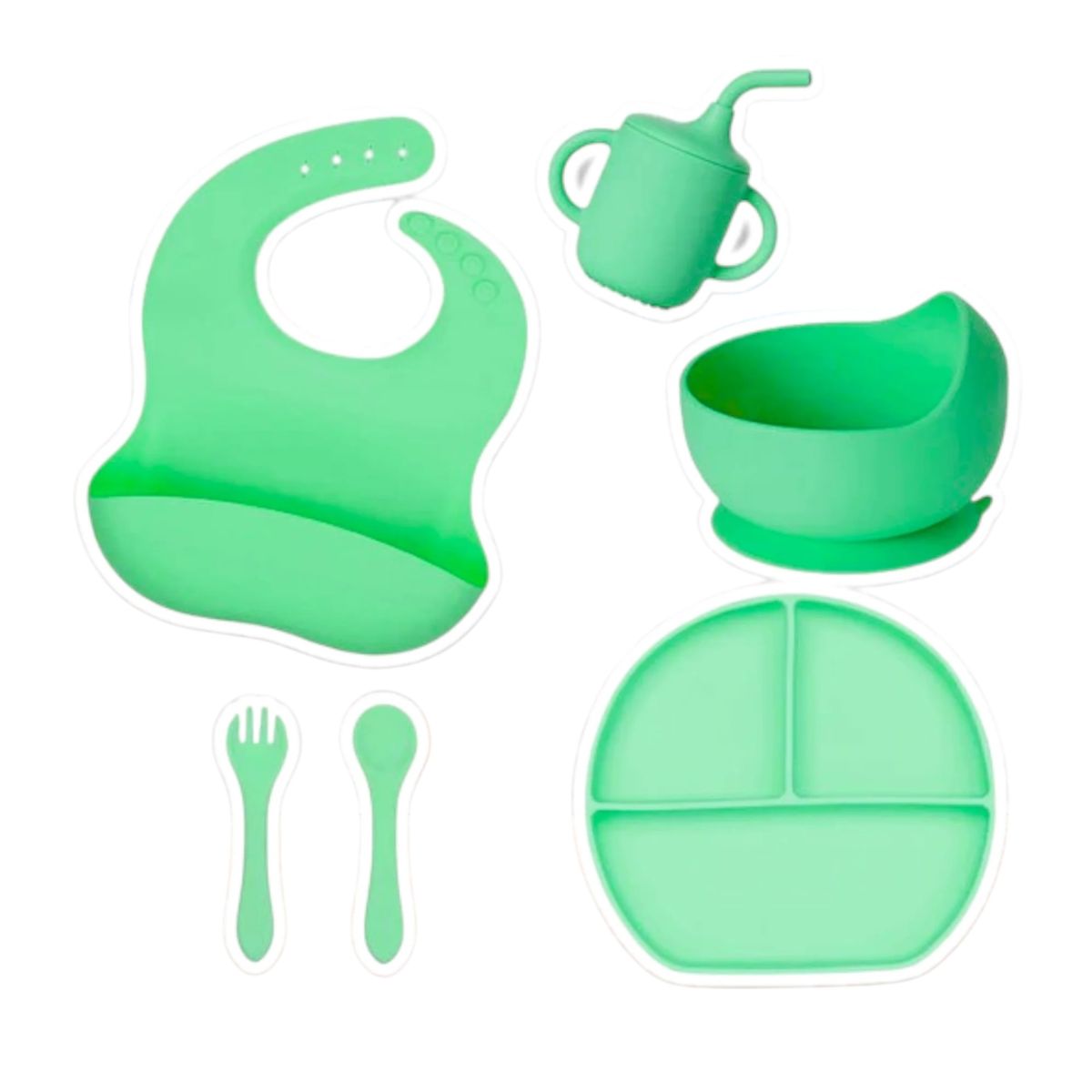 GENERICO - Set de Alimentación de Silicona Antideslizante 6 Piezas