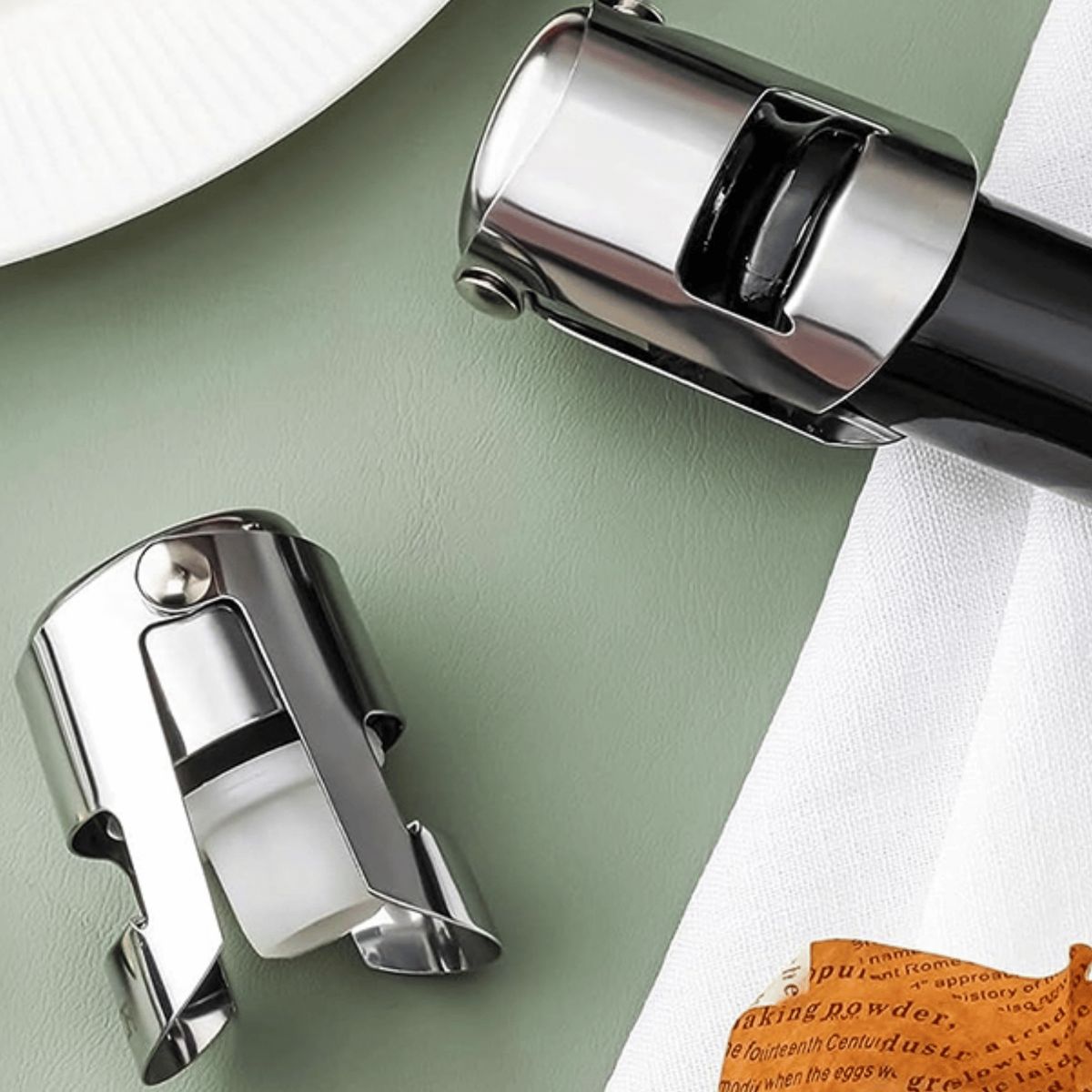 HOMESTAR - Tapón Hermético Acero Inoxidable para Espumantes y Champaña