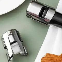 HOMESTAR - Tapón Hermético Acero Inoxidable para Espumantes y Champaña
