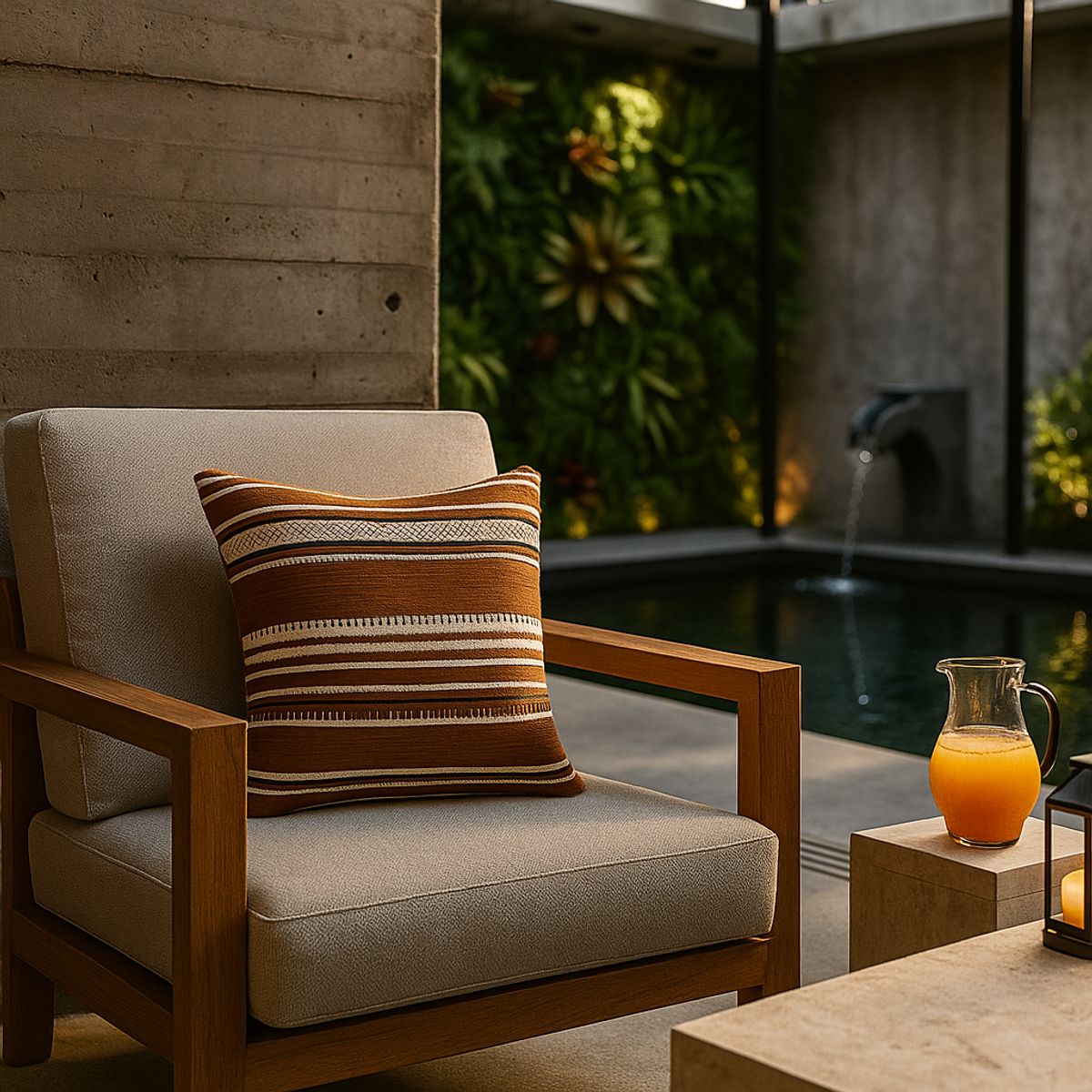 ARMONIA - Funda cojín chenille marrón para sofá estilo elegante 759