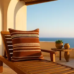 ARMONIA - Funda de cojín marrón chenille textil premium dormitorio 759