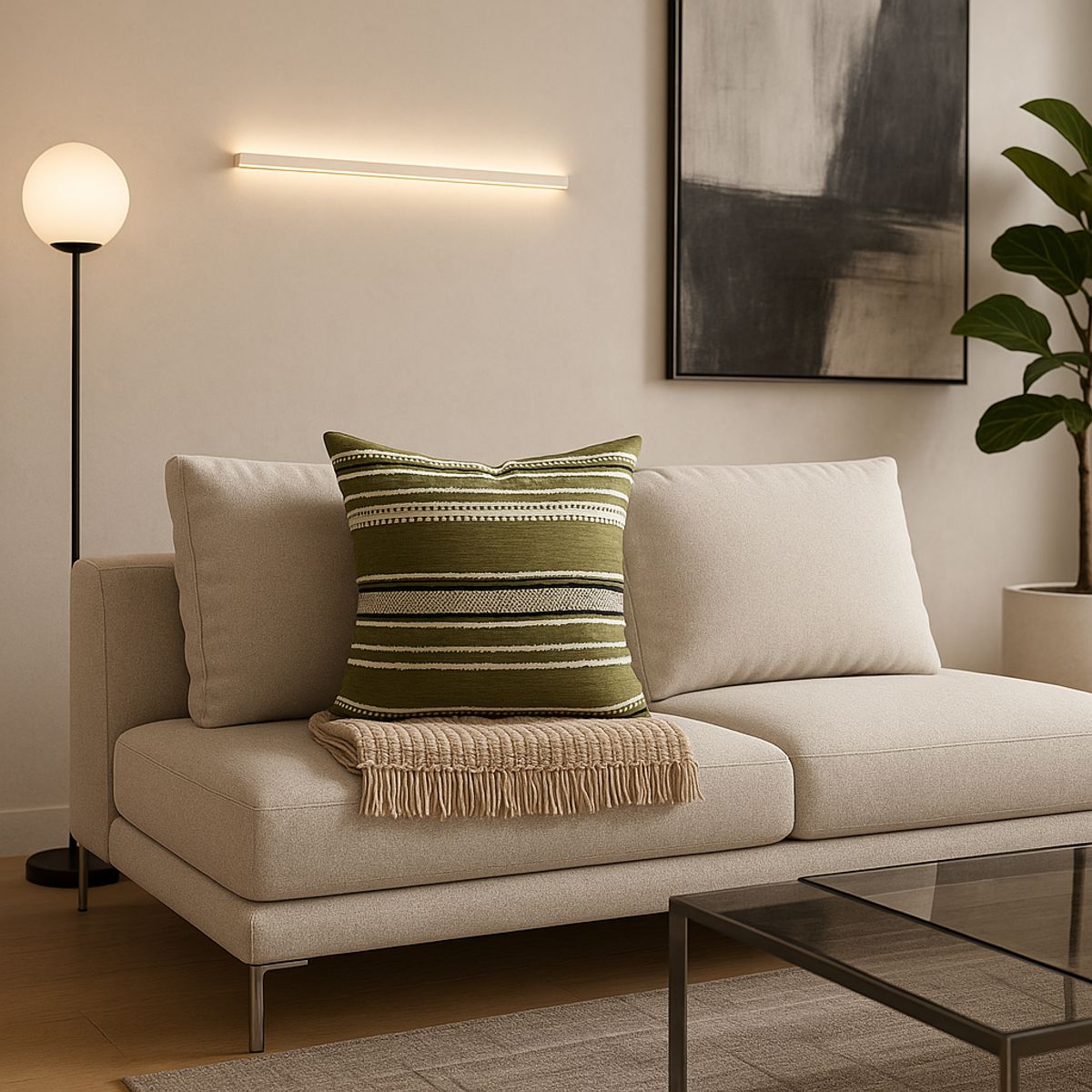 ARMONIA - Cojín decorativo chenille verde diseño chic living 759