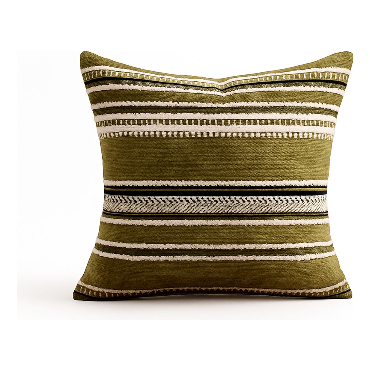 ARMONIA - Funda cojín chenille verde decorativa sofá elegante 759