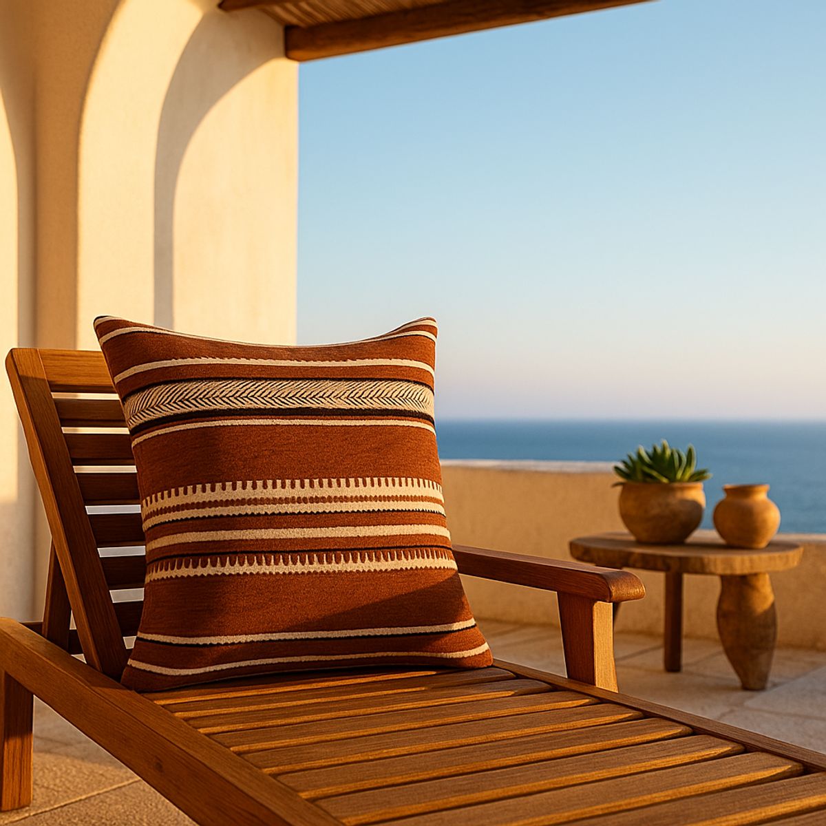 ARMONIA - Funda de cojín marrón chenille textil premium dormitorio 759