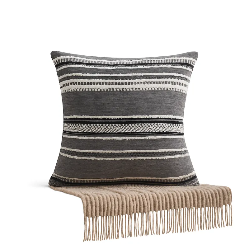 ARMONIA - Cojín decorativo chenille gris diseño chic living 759