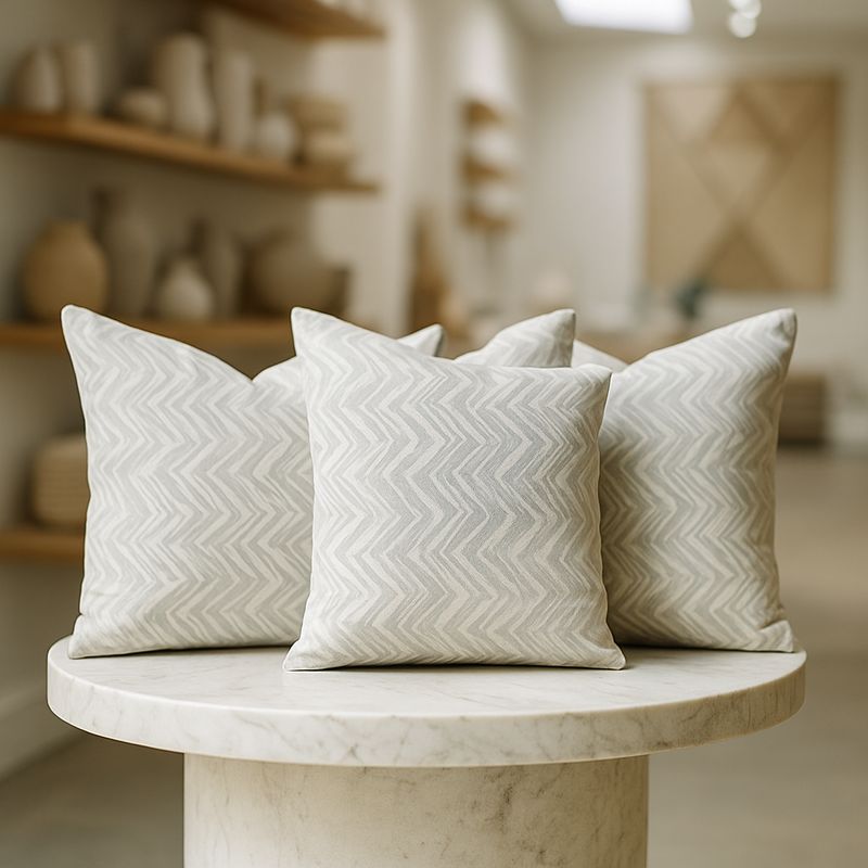 ARMONIA - Pack 3 fundas cojín chenille gris 45x45 decoración hogar 760