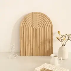 HOMESTAR - Bandeja Tabla Madera Tipo Arco Ondulado - Estilo Bohemio