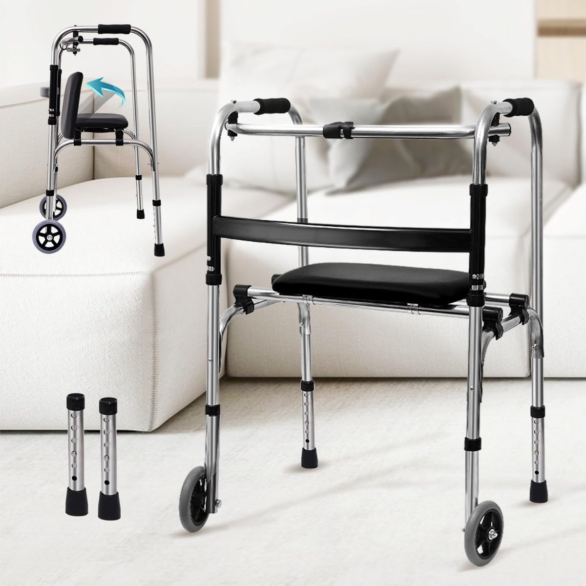 GENERICO - Andador Burrito Plegable Para Adulto Mayor Reforzado Yaa