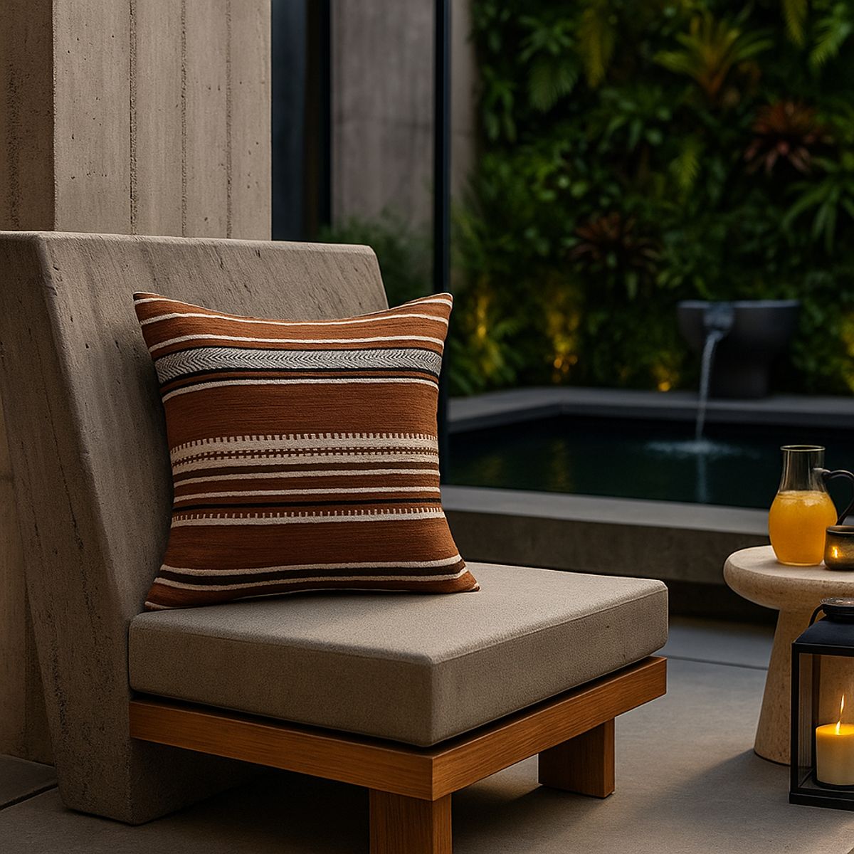 ARMONIA - Funda almohadón marrón chenille diseño moderno sala 759