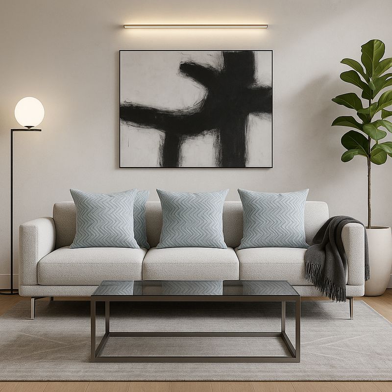 ARMONIA - Trío fundas cojín chenille azul 45x45 moderno 760