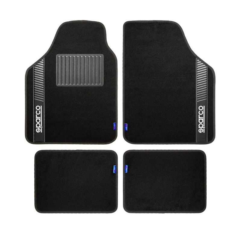 SPARCO - CUBRE PISO ALFOMBRILLA SPARCO NEGRO CON GRIS SPF520