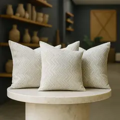 ARMONIA - Trío fundas cojín chenille gris 45x45 estilo moderno 760