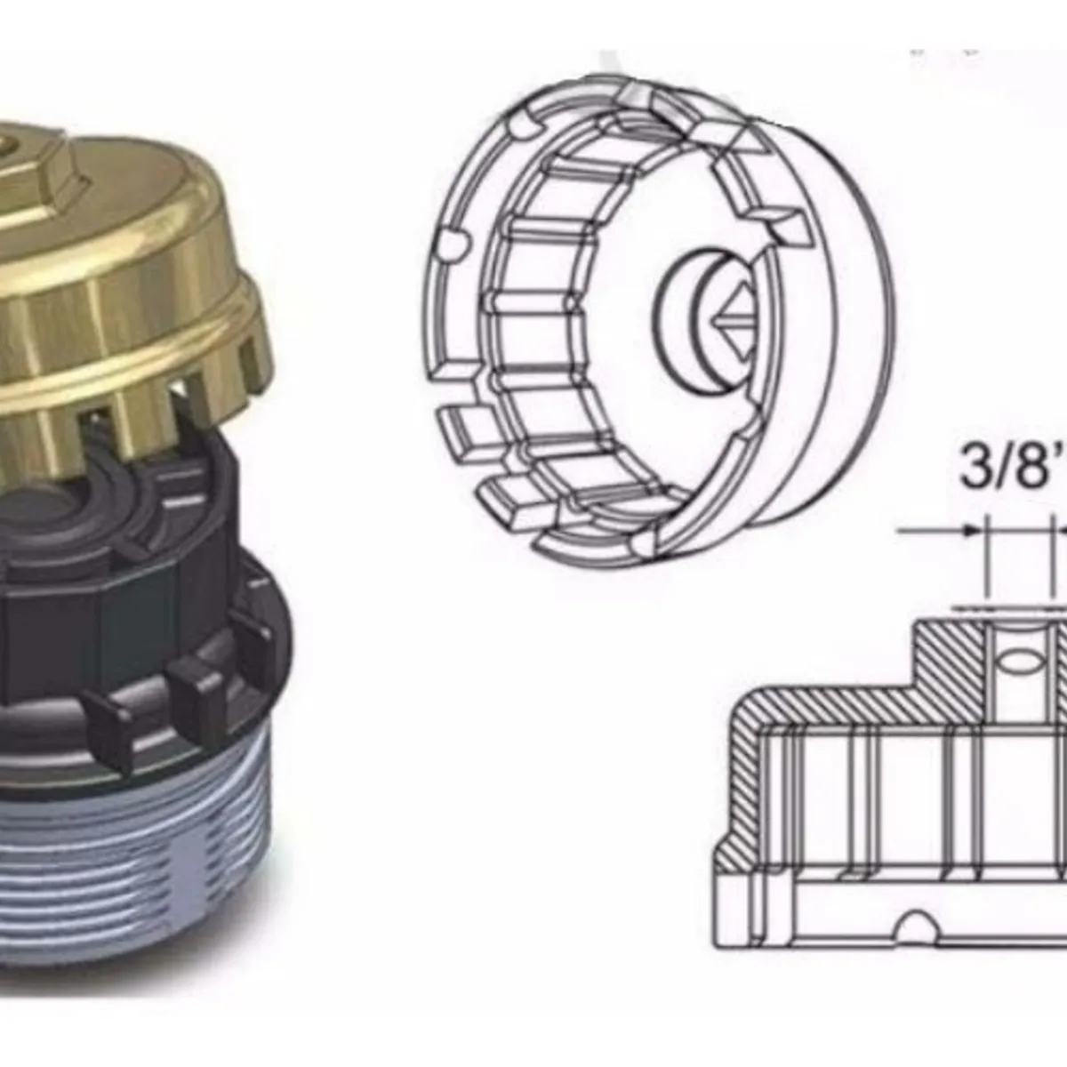 GENERICO - Llave Saca Filtro Toyota Corolla Rav4 Urban Cruiser Otros