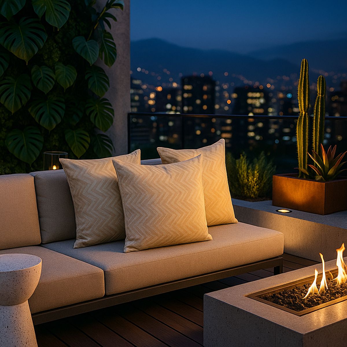 ARMONIA - Trío fundas cojín chenille beige 45x45 moderno 760