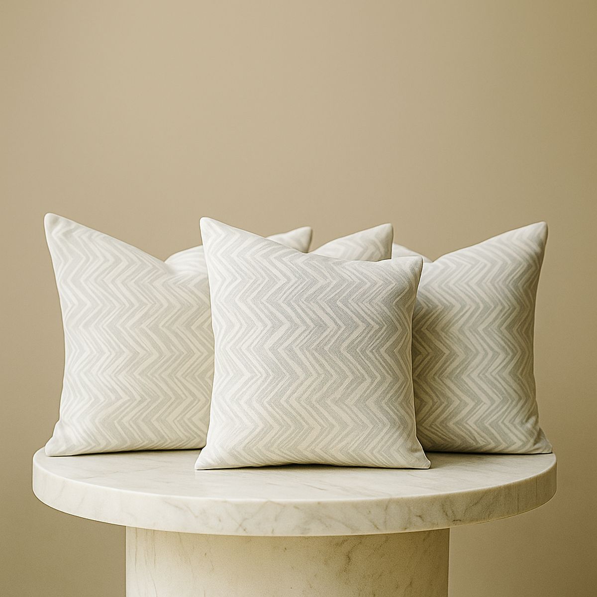 ARMONIA - Pack 3 fundas cojín chenille gris 45x45 decoración hogar 760