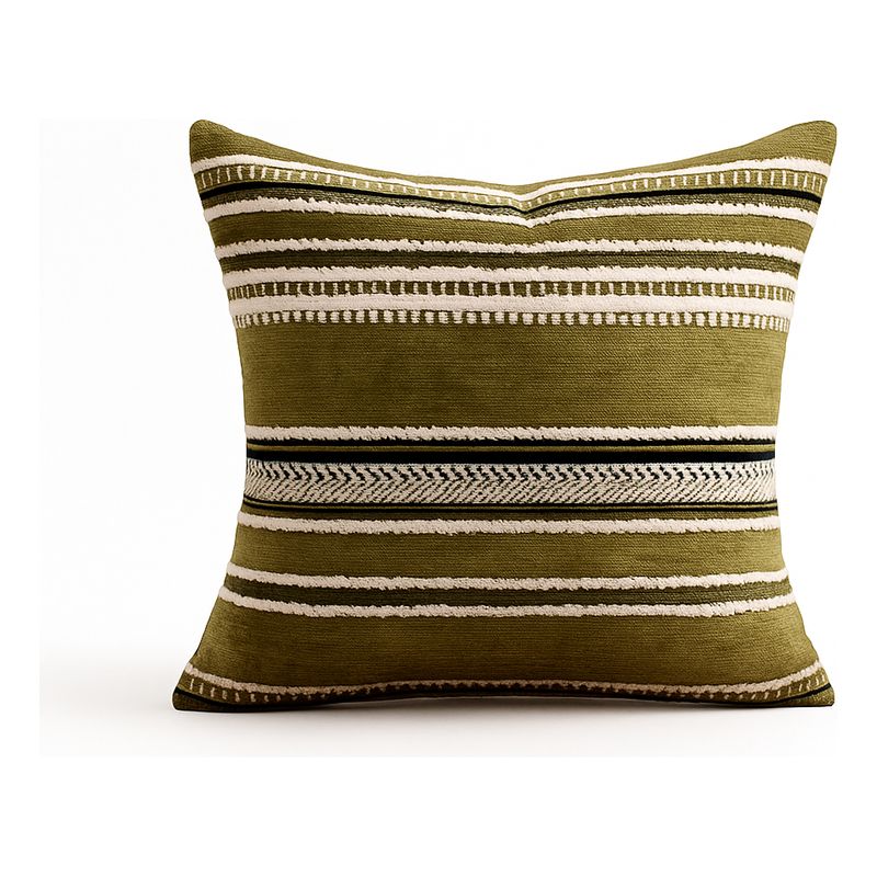 ARMONIA - Funda cojín chenille verde decorativa sofá elegante 759