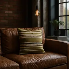 ARMONIA - Funda cojín chenille verde para sofá estilo elegante 759