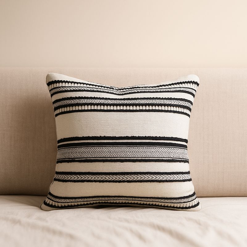 ARMONIA - Funda de cojín beige chenille textil premium dormitorio 759