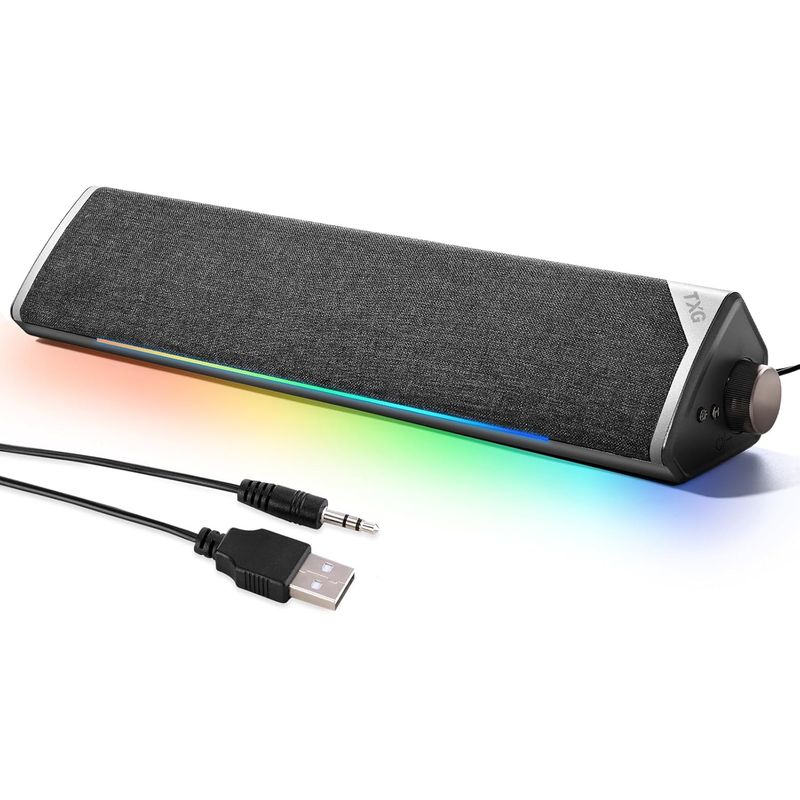 CASTLEN - Parlante Gamer Bluetooth Con Rgb Luces Portátil Soundbar