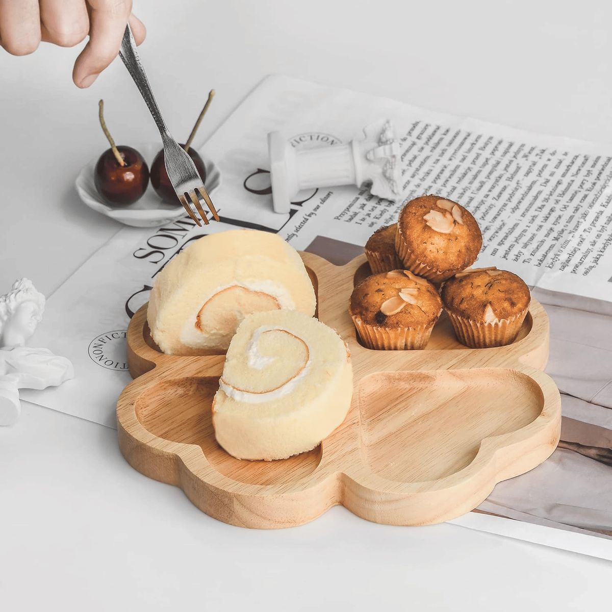 HOMESTAR - Bandeja Madera con Divisiones - 21 cm.