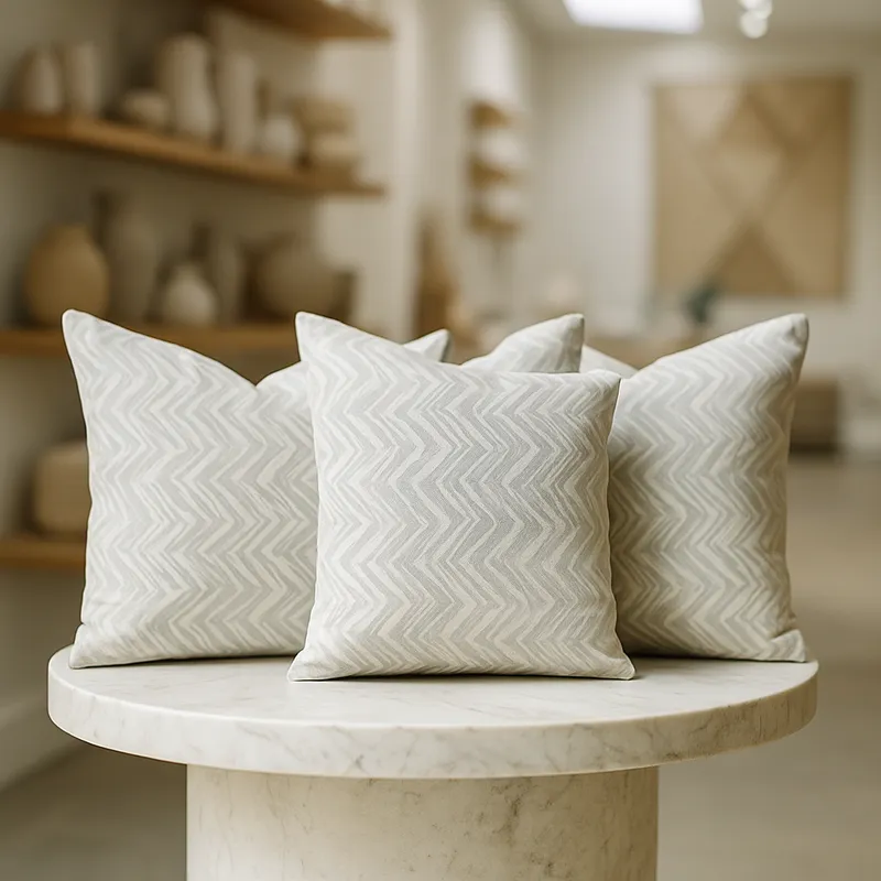 ARMONIA - Pack 3 fundas cojín chenille gris 45x45 decoración hogar 760