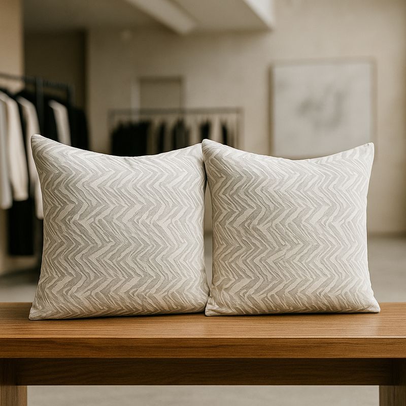 ARMONIA - 2 cojines modelo chenille gris 45x45 diseño chic 760
