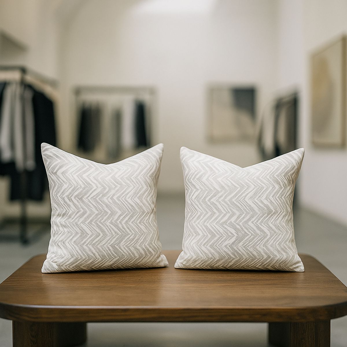 ARMONIA - 2 cojines modelo chenille gris 45x45 diseño chic 760