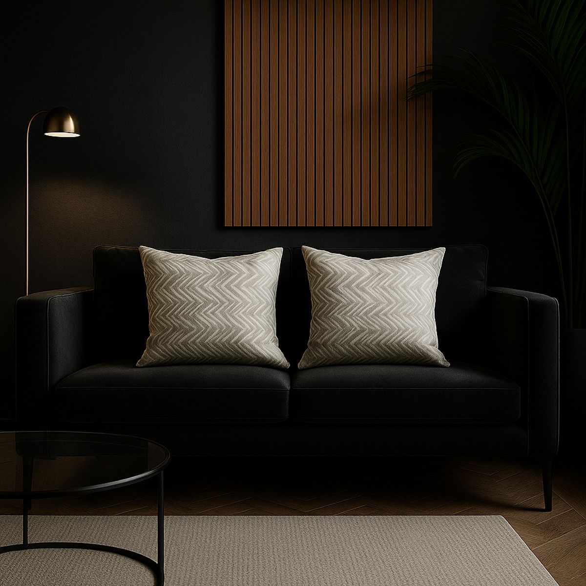 ARMONIA - Pack doble fundas cojín chenille gris 45x45 premium 760