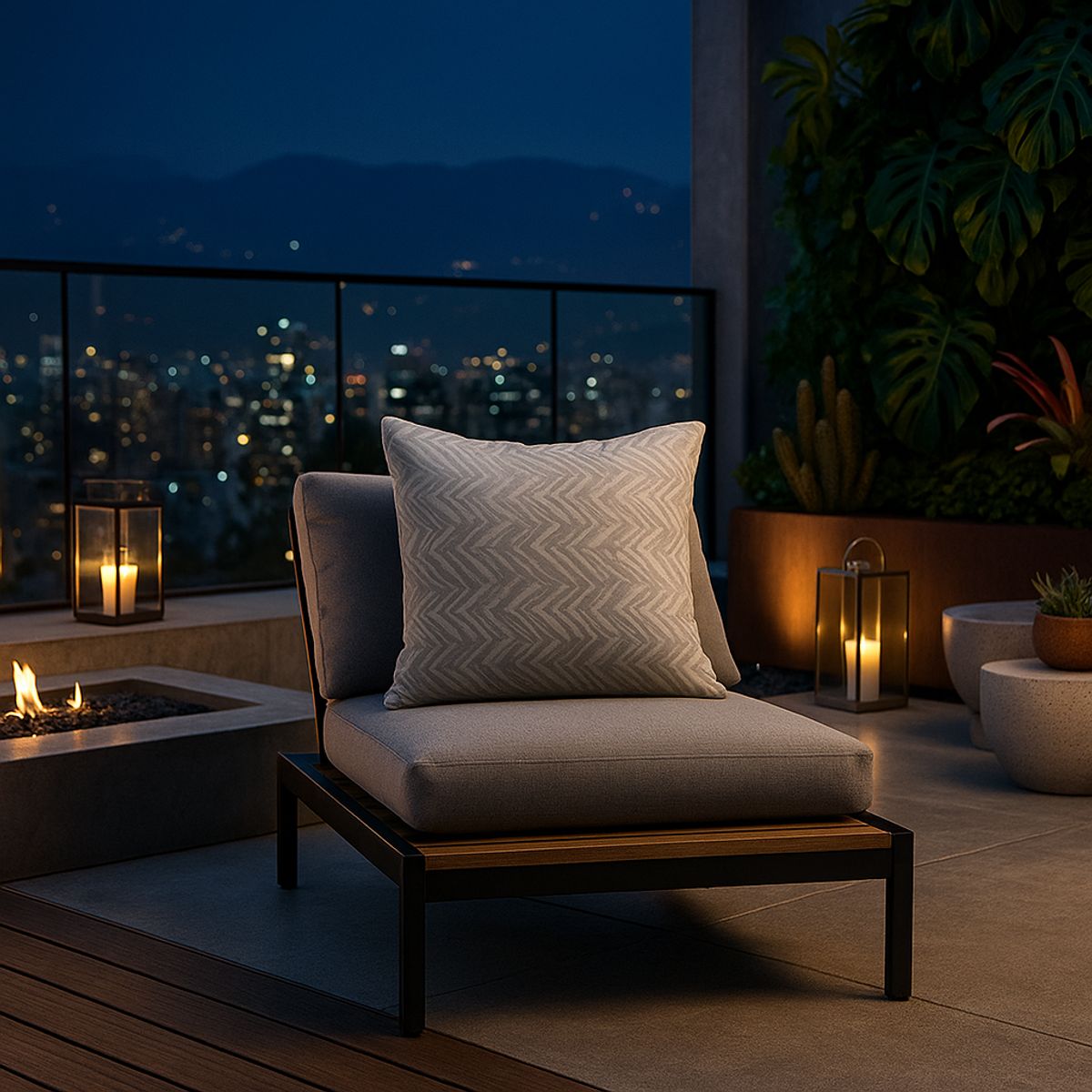 ARMONIA - Funda cojín chenille gris textil premium sala 760