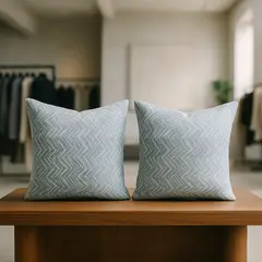 ARMONIA - Dúo fundas cojín chenille azul 45x45 moderno 760