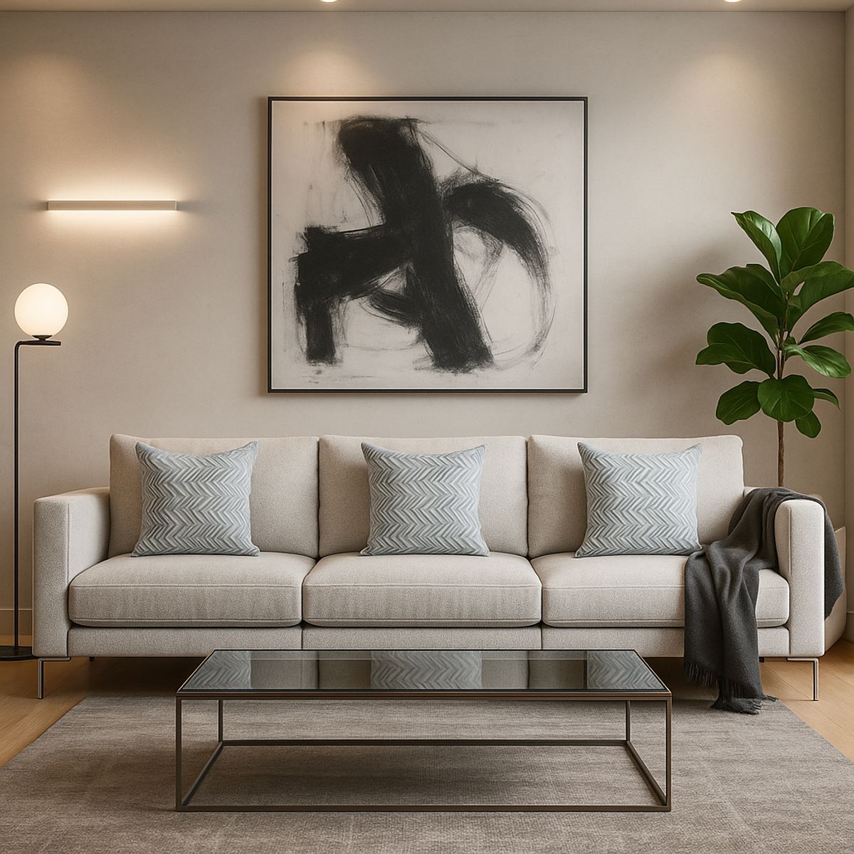 ARMONIA - Pack triple fundas cojín chenille azul 45x45 premium 760