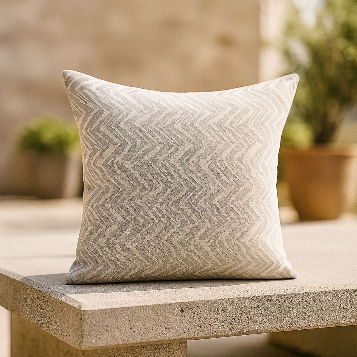 ARMONIA - Funda almohadón chenille gris estilo moderno hogar 760