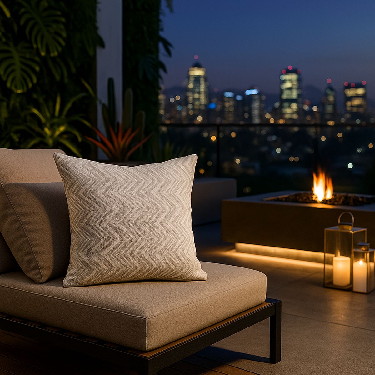 ARMONIA - Cojín decorativo modelo chenille beige 45x45 suave 760