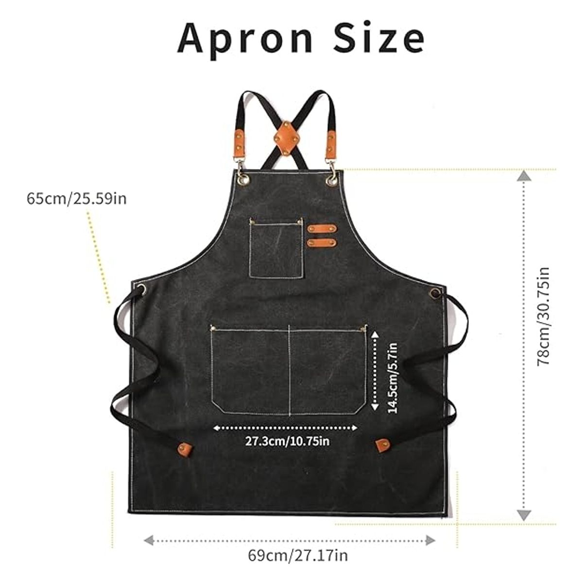 ATURE - Delantal Pechera Unisex Multiuso Restaurant Barbero Trabajo