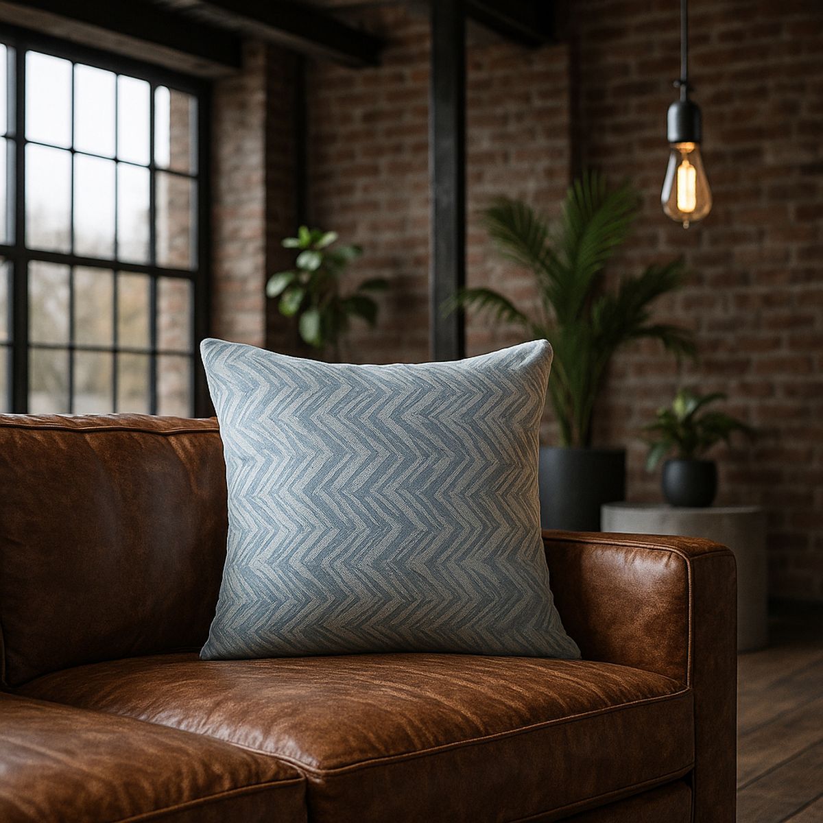 ARMONIA - Cojín decorativo chenille azul funda suave salón 760