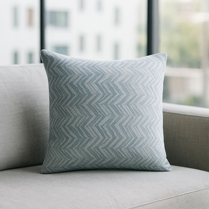 ARMONIA - Funda cojín chenille azul textil premium sala 760
